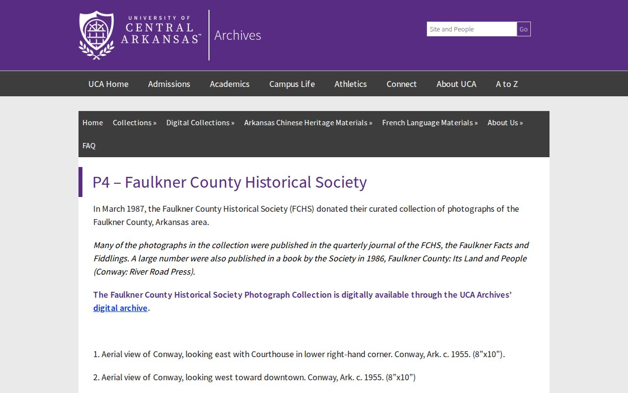 Conway city directory companion photographs in the UCA historical collection