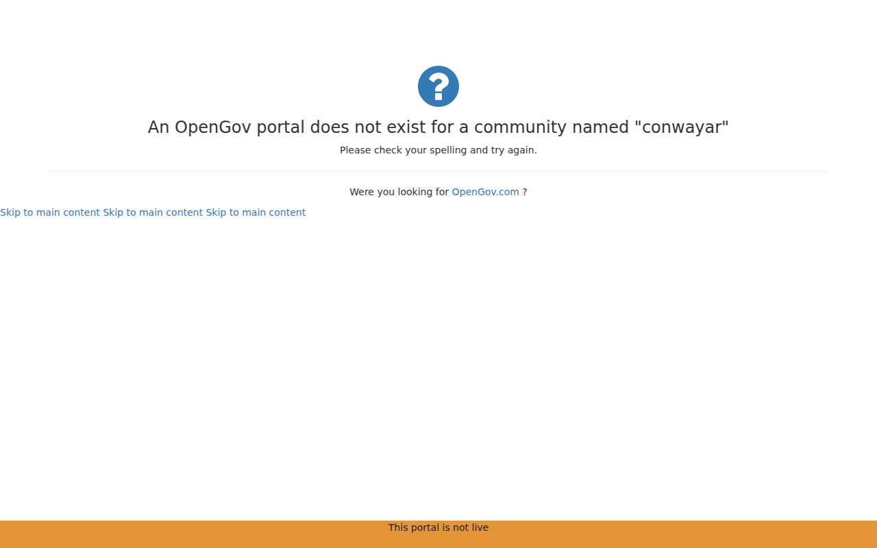 Conway Civic Access portal for permits inspections and address projects
