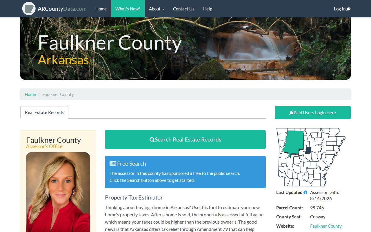 Conway ZIP code directory property and address search through Faulkner County